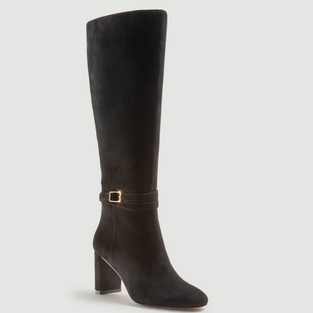 Ann Taylor Isabella Suede Leather Buckle Boots 545398